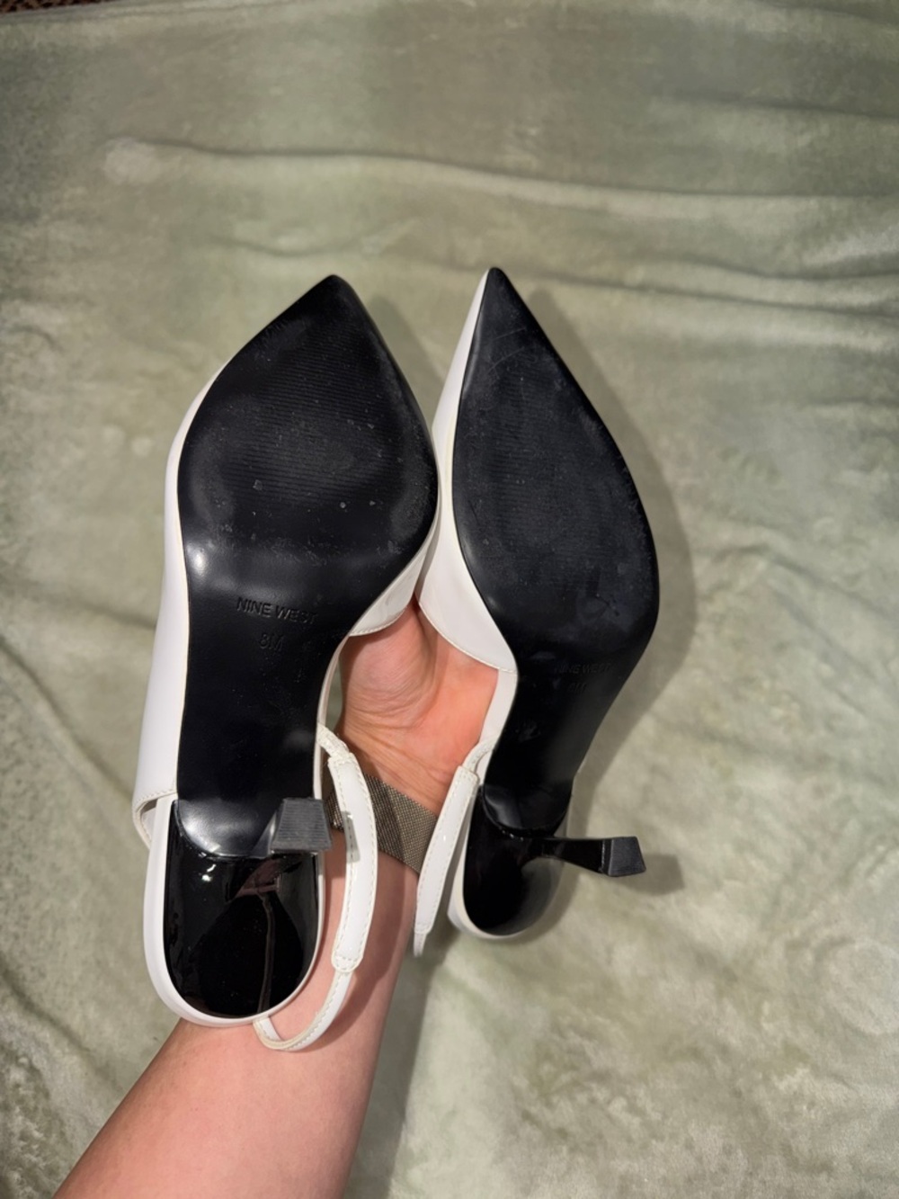 Nine West Slingback Pump Collection — Yellow Green, Black, White & Nude - Picture 9 of 16